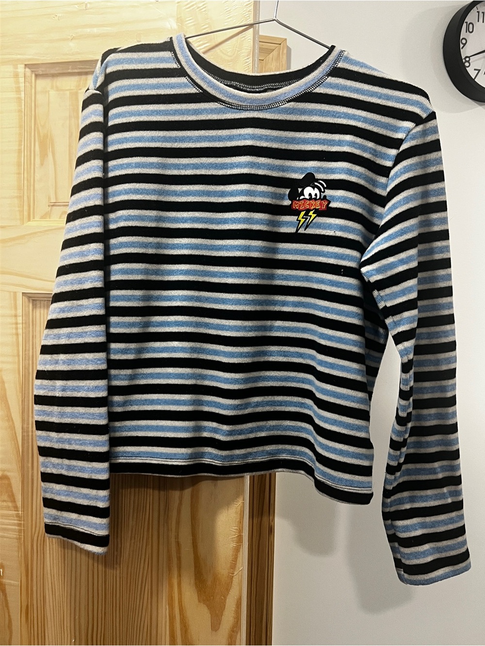 Disney Black & Light Blue Striped Crewneck Sweatshirt